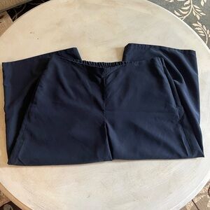 J Jill Pants Crop Wide Leg Modal Polyester Blue Elastic Waist, XL, Side Zip